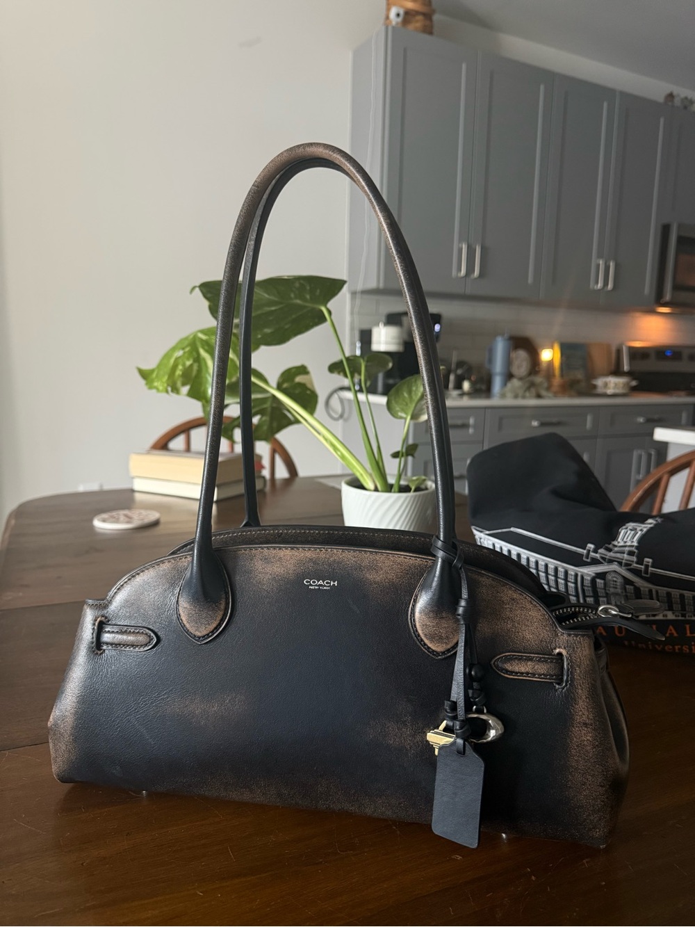 Coach Empire Medium Leather Carryall Bag 34 Lh/black brown